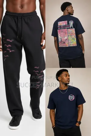 Pantalon Jogging Noir – Différents Motifs– Style Streetwear Urbain