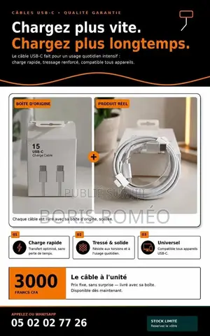 Câble Ultra Solide Ubs-C-C