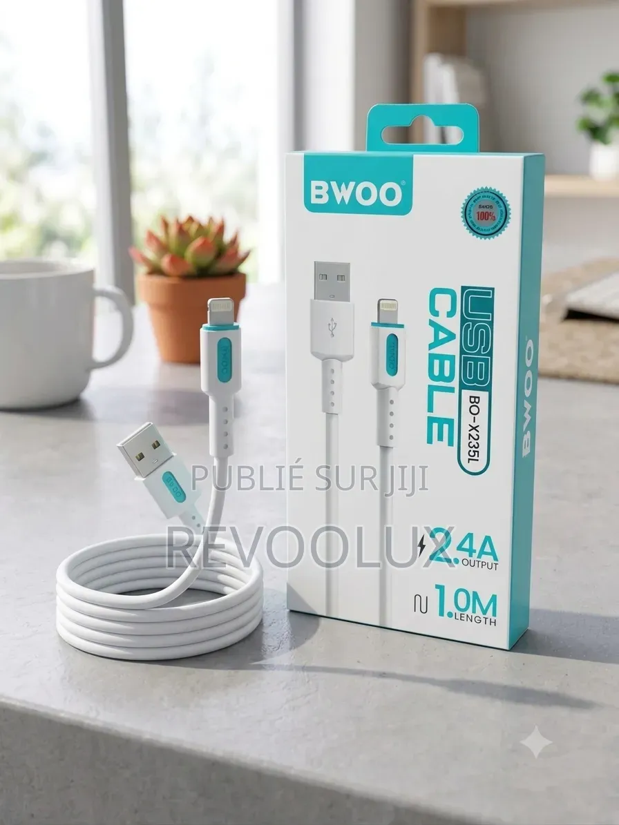 ⚡ Câble USB iPhone Bwoo Bo-X235l – Chargez en Toute Simplicité ! ⚡