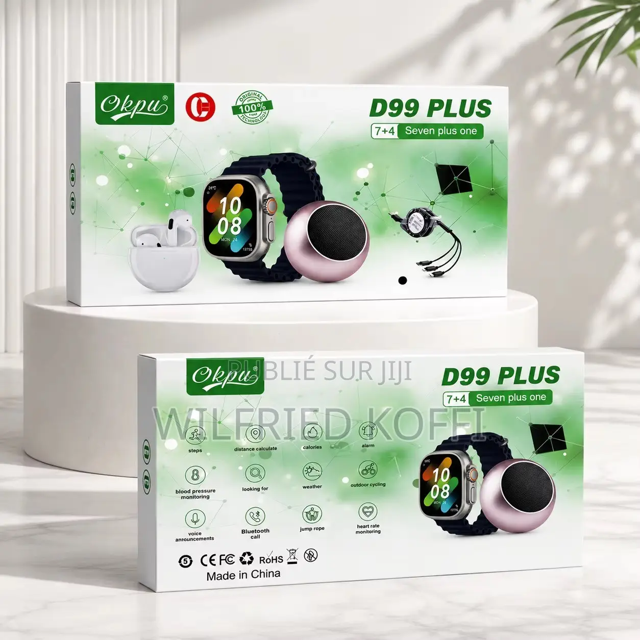 Montre Connectée OKPU D99 Plus – Pack 7+4 Avec Accessoires