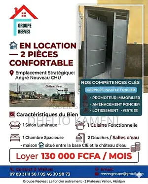 1chbre Chambre et salon dans Angré Nouveau Chu, Cocody à Louer