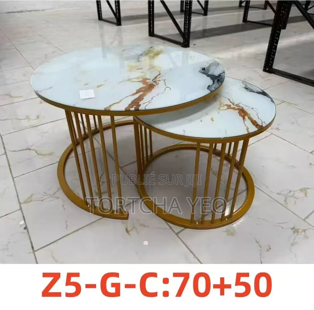 Tables Gigognes Effet Marbre – Duo Élégant Doré Ou Noir