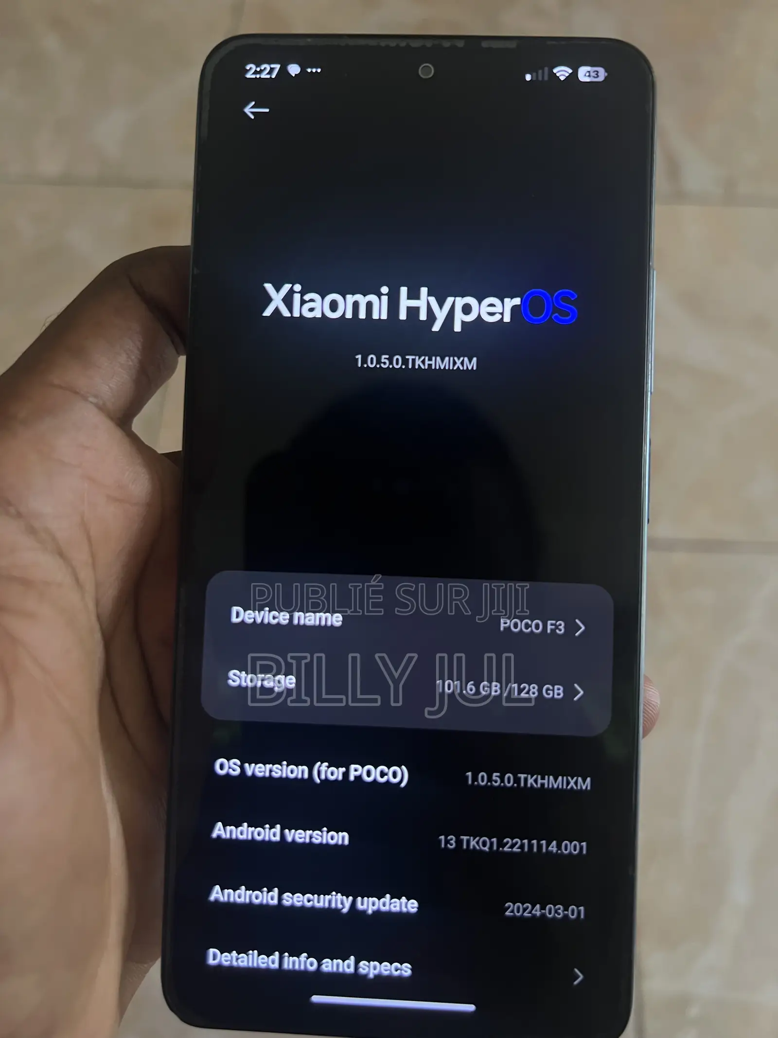 Xiaomi Poco F3 128 GB Bleu