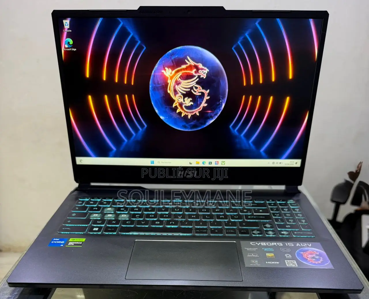 Ordinateur portable MSI Cyborg 15 16GB Intel Core i5 SSD 512GB