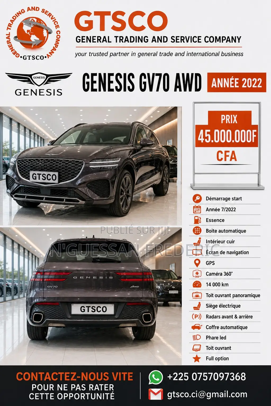 Genesis GV70 2022 Marron