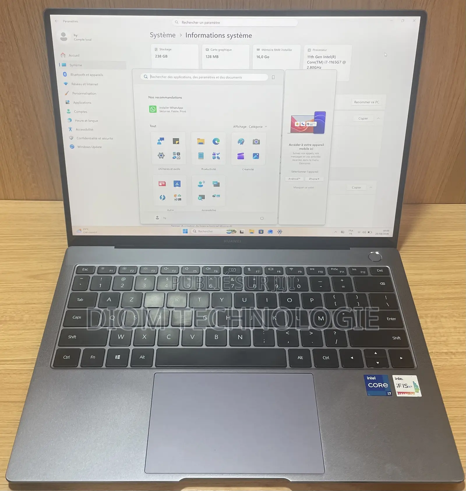 Huawei MateBook 13 WRT-W29E 16GB Intel Core i7 SSD 256GB