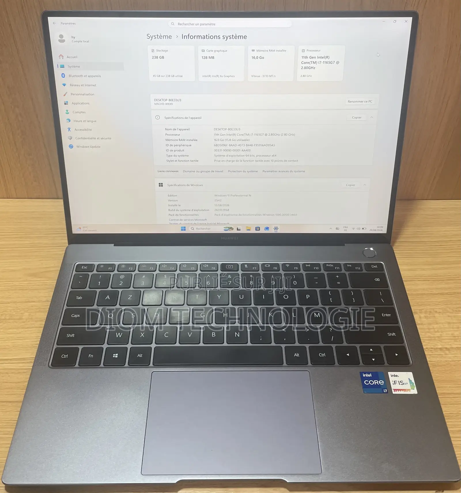 Huawei MateBook 13 WRT-W29E 16GB Intel Core i7 SSD 256GB