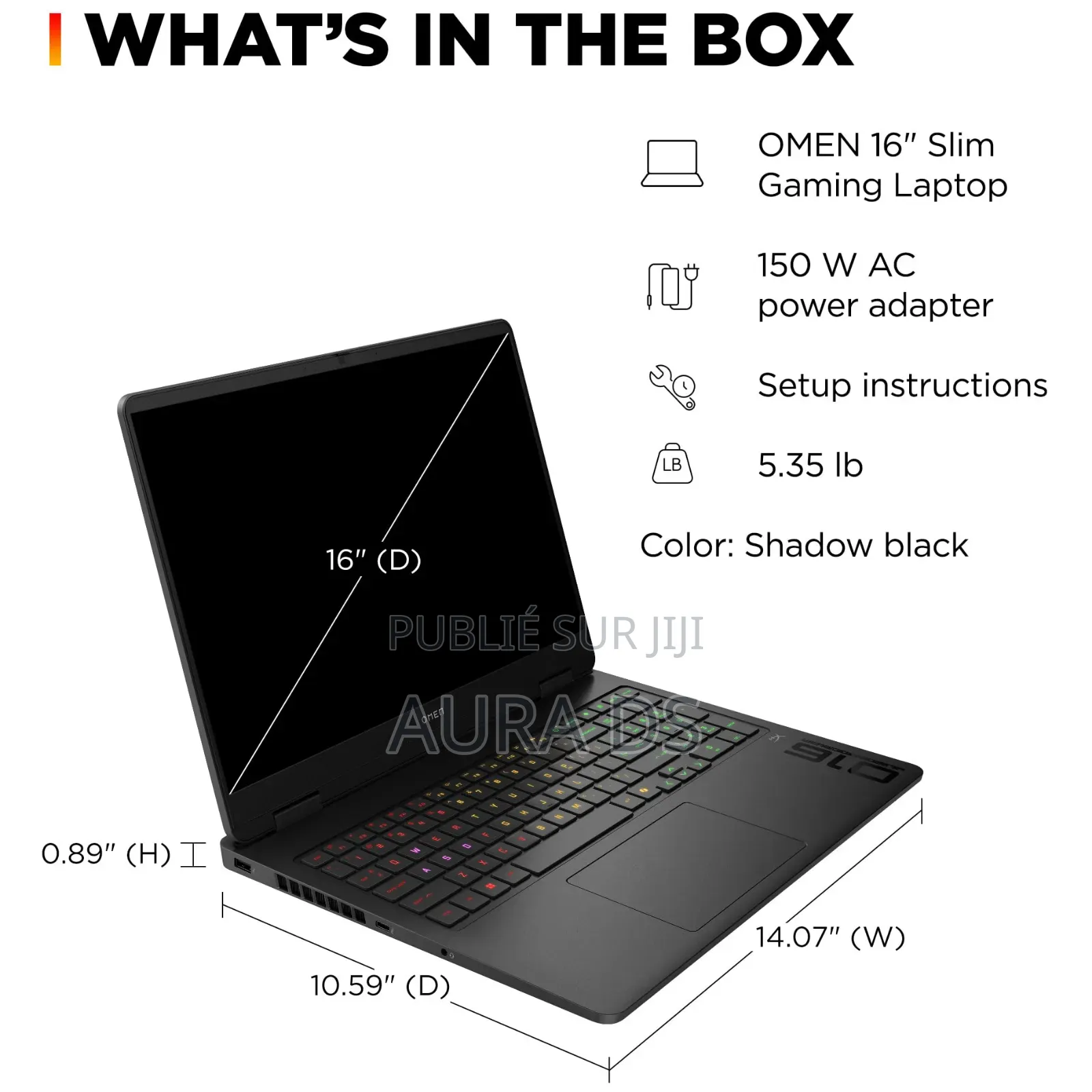 Nouveau Ordinateur portable HP Omen 16 24GB AMD Ryzen 9 SSD 1T
