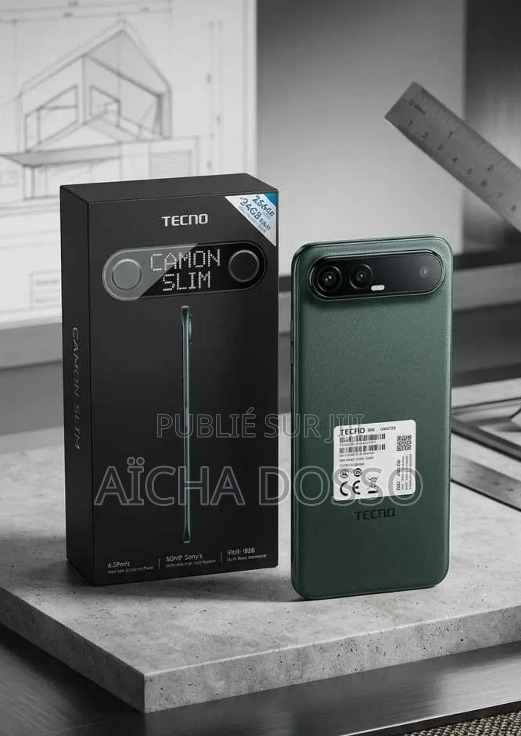 Nouveau Tecno Camon Slim 256 GB Noir