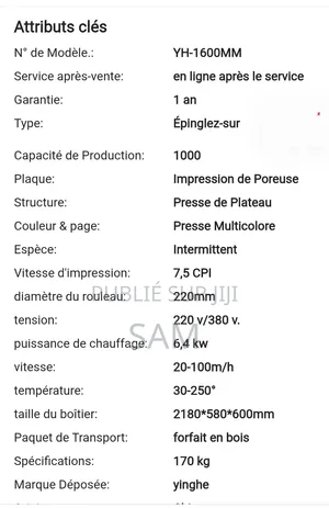 Presse À Rouleau Sublimation 1,6m