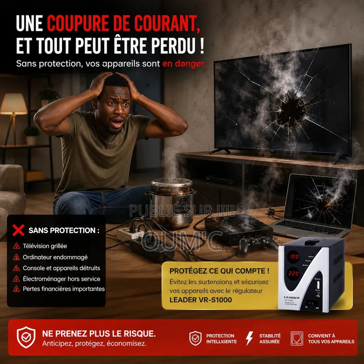 Régulateur Automatique De Tension LEADER VR-S1000