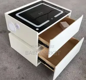 Table De Chevet  Premium – Led + Chargeur Sans Fil + Serrure À Code