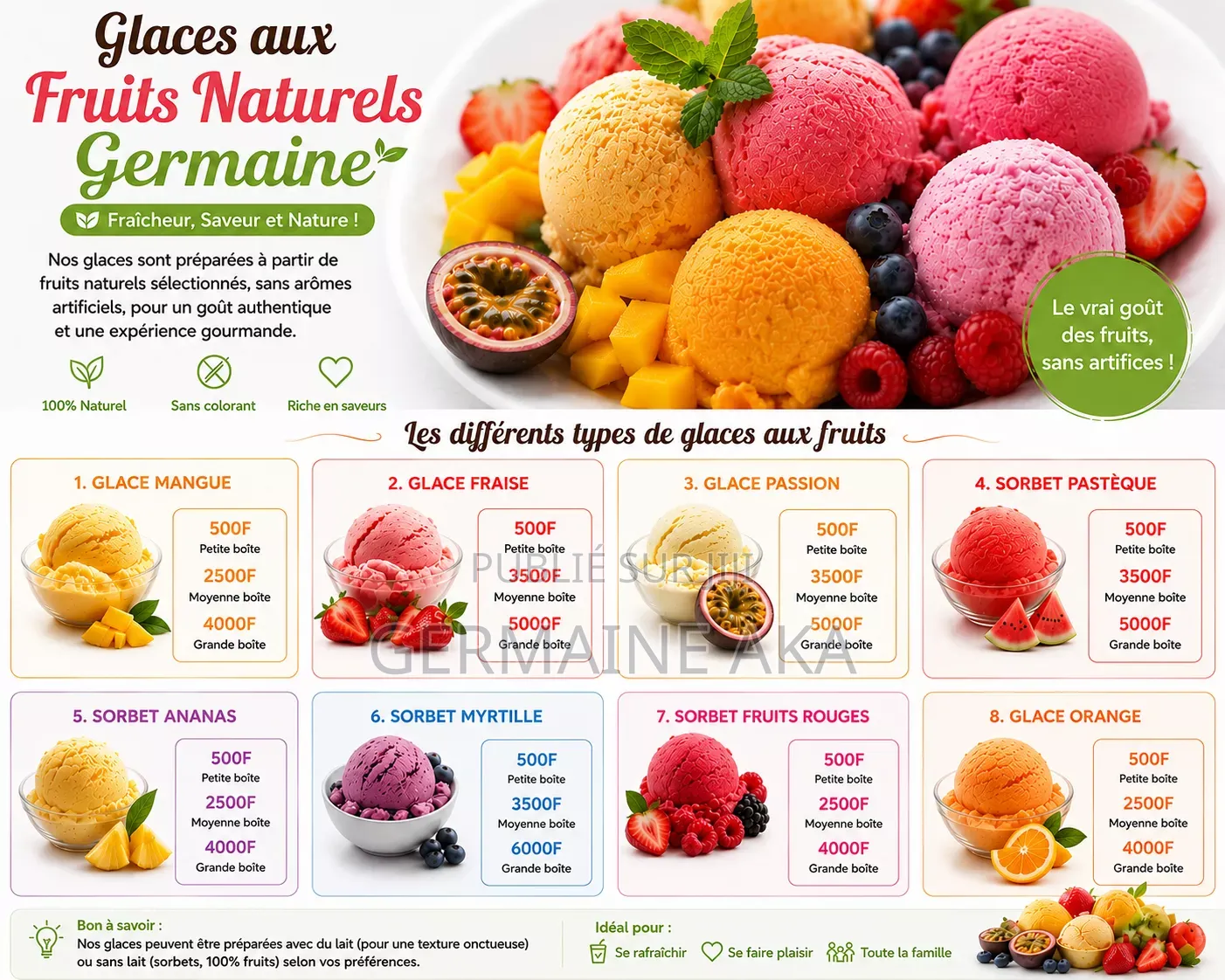 Vente De Jus De Bissap Vente De Lait caillé.vente De Glace Pâtissière