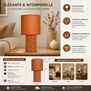 Lampe De Table Décorative en Céramique – Style Moderne Terracotta