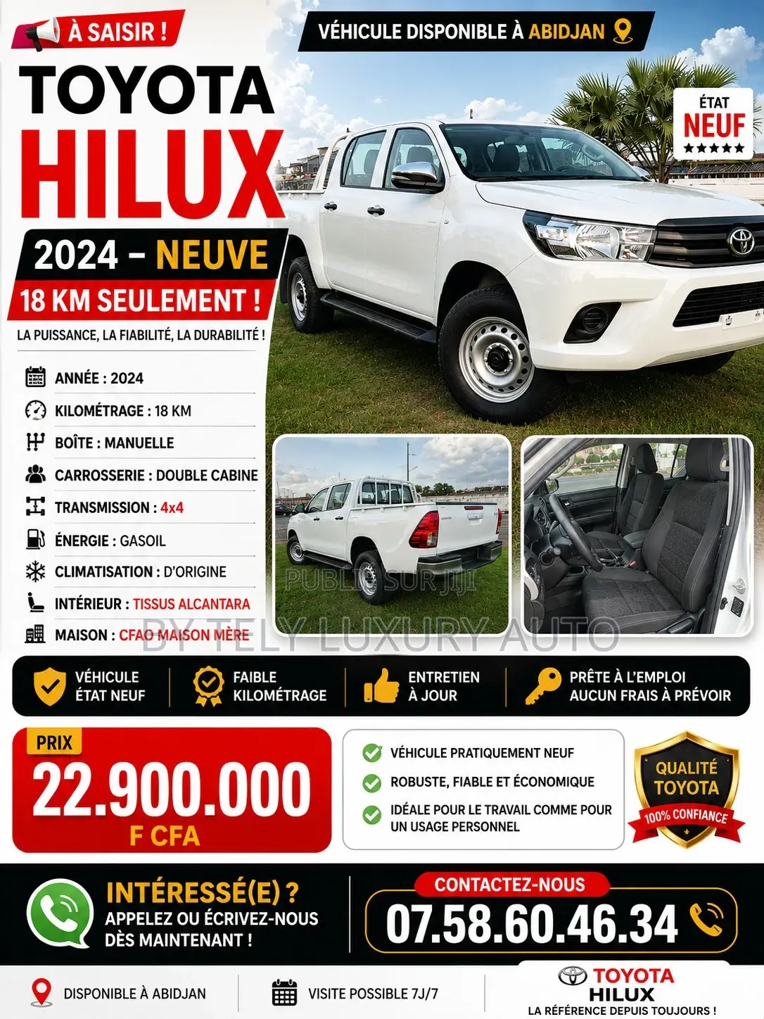 Nouveau Toyota Hilux 2024 Blanc