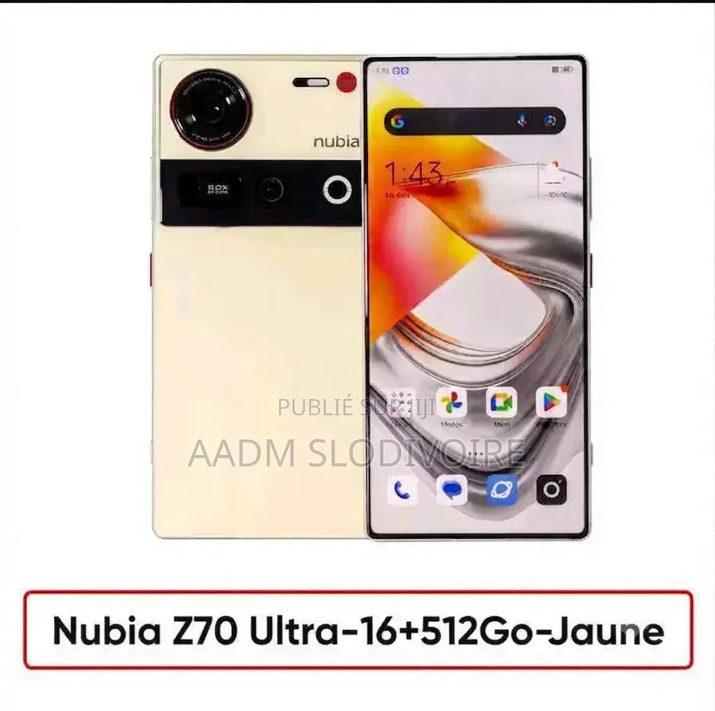 Nouveau ZTE nubia Z70 Ultra 512 GB Jaune