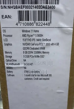 Nouveau Ordinateur portable Acer Nitro 5 16GB AMD Ryzen 5 SSD 512GB