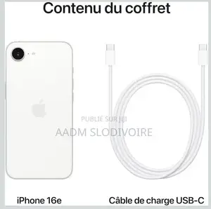 Nouveau Apple iPhone 16e 128 GB Blanc