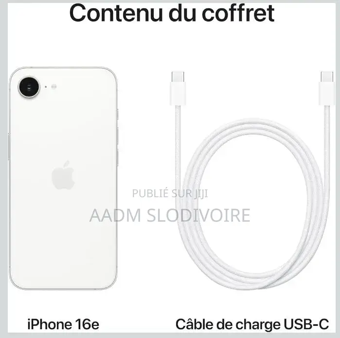 Nouveau Apple iPhone 16e 128 GB Blanc