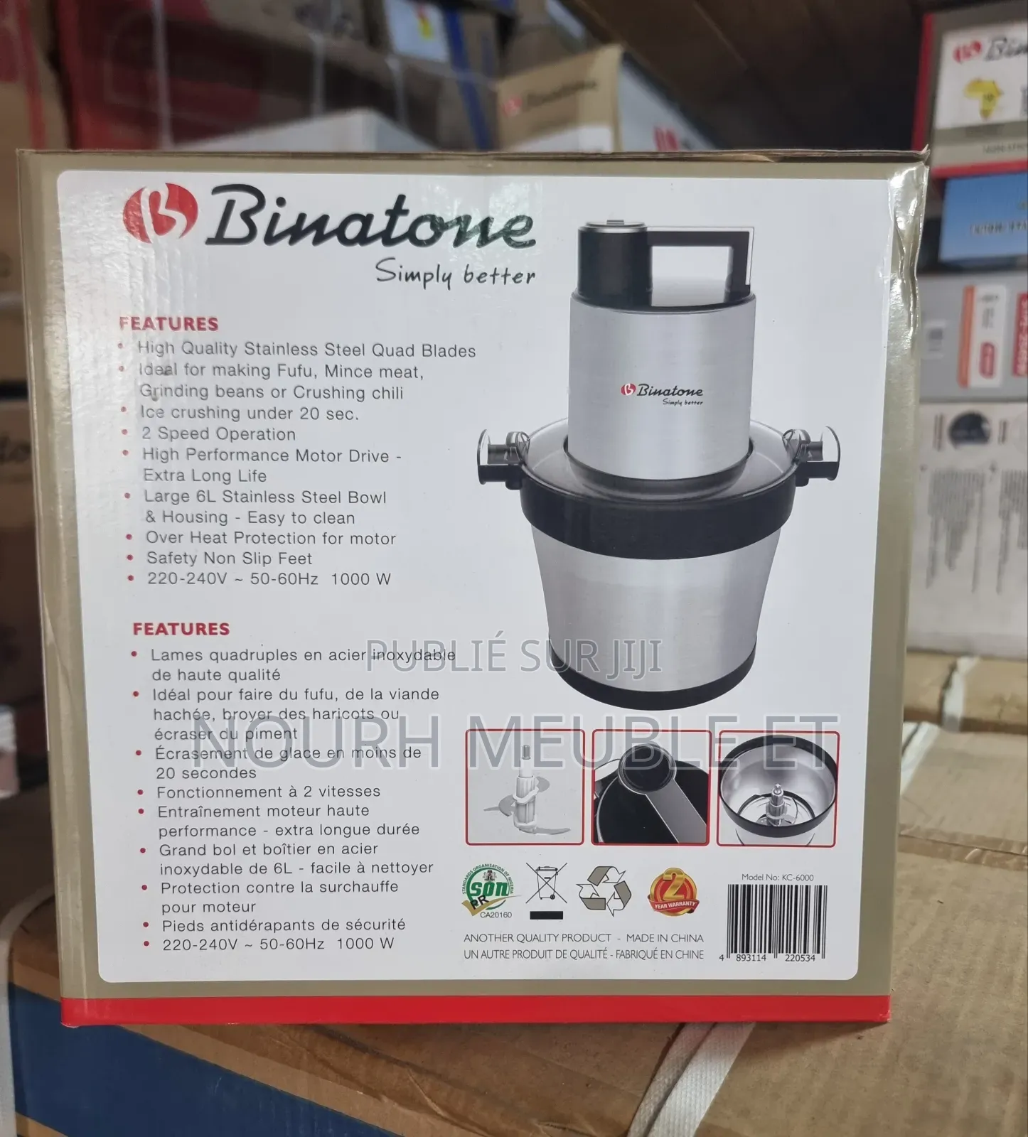 Binatone Pileur De Foutou / Hachoir / Broyeur À Glace Kc-6000