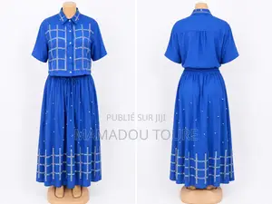 Ensemble Femme Chemise Manches Courtes Et Jupe Longue Décorée