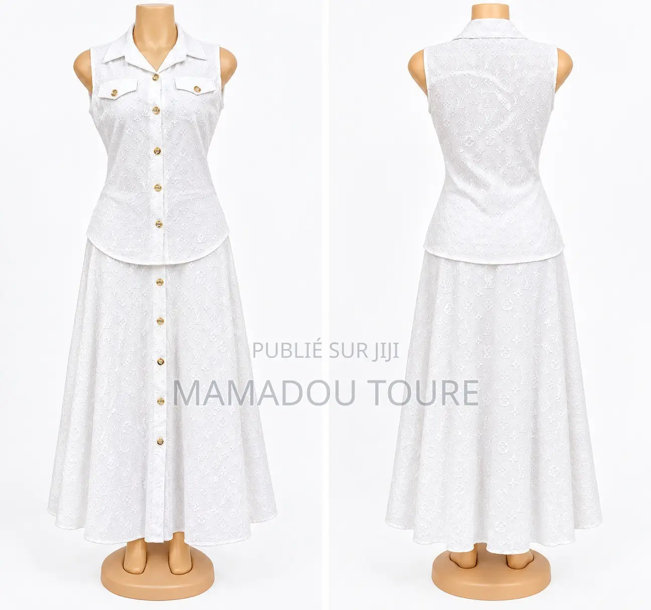 Ensemble Femme Élégant Chemisier Sans Manches Jupe Longue