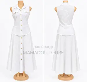 Ensemble Femme Élégant Chemisier Sans Manches Jupe Longue