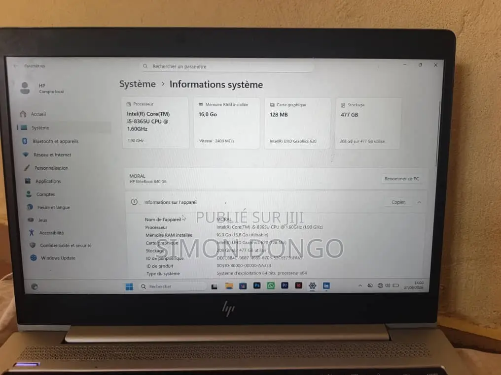 Nouveau HP EliteBook 840 G3 16GB Intel Core i5 SSD 500GB