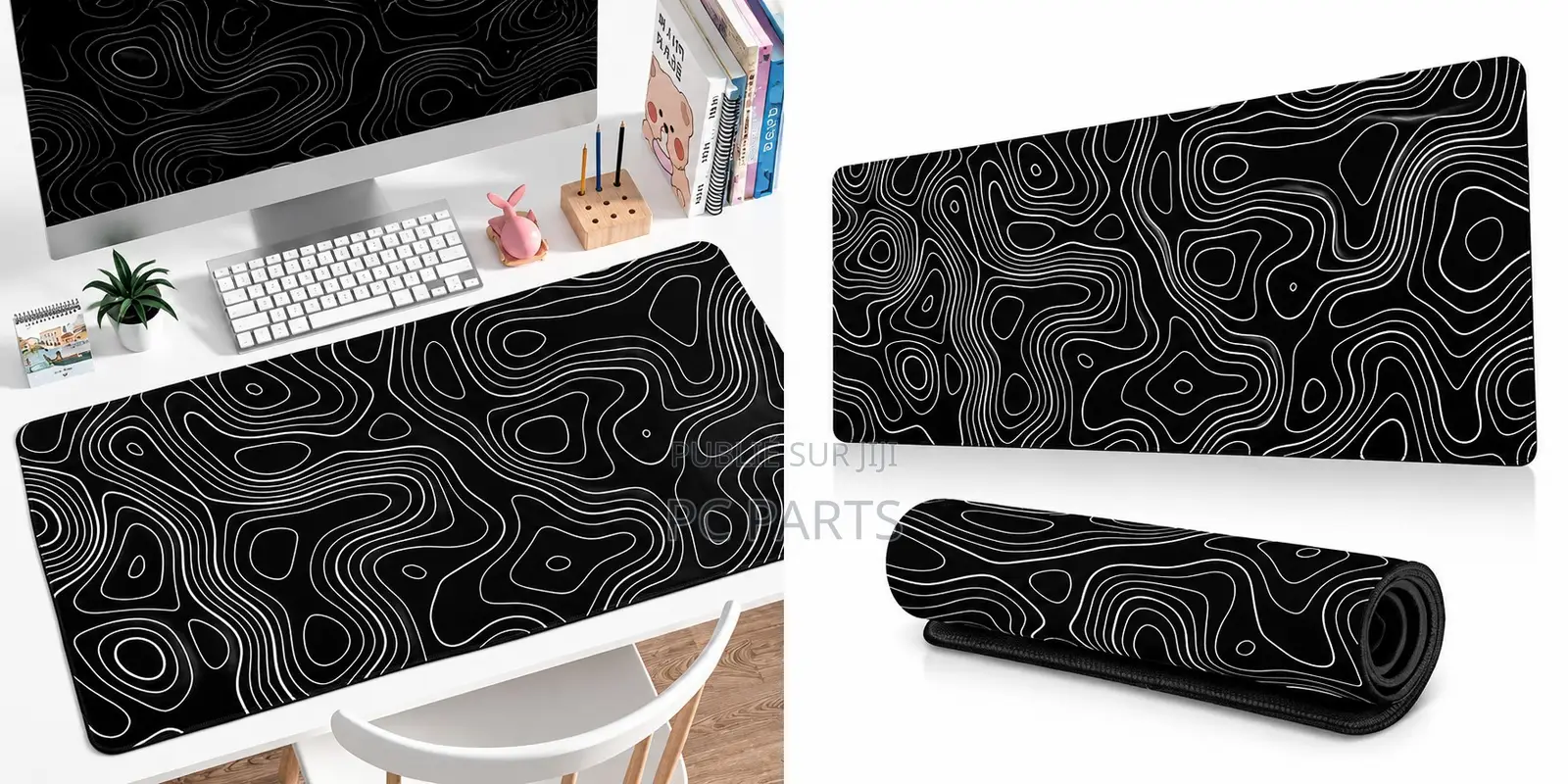 Tapis De Souris De Jeu À Texture De Lignes Abstraites