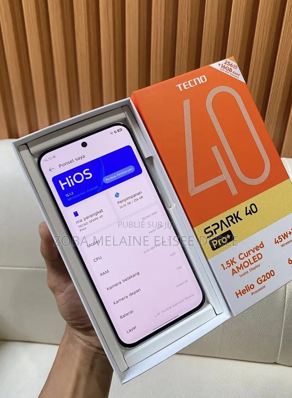 Nouveau Tecno Spark 40 Pro+ 256 GB Blanc