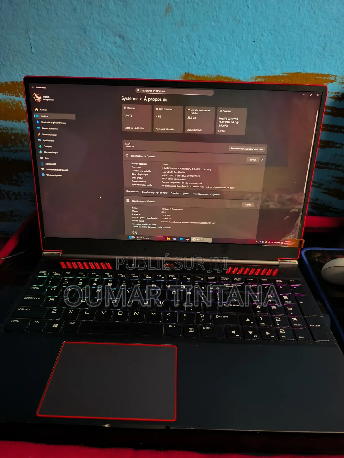 Nouveau Ordinateur portable Autre Autre 32GB Intel Core i9 SSD 500GB