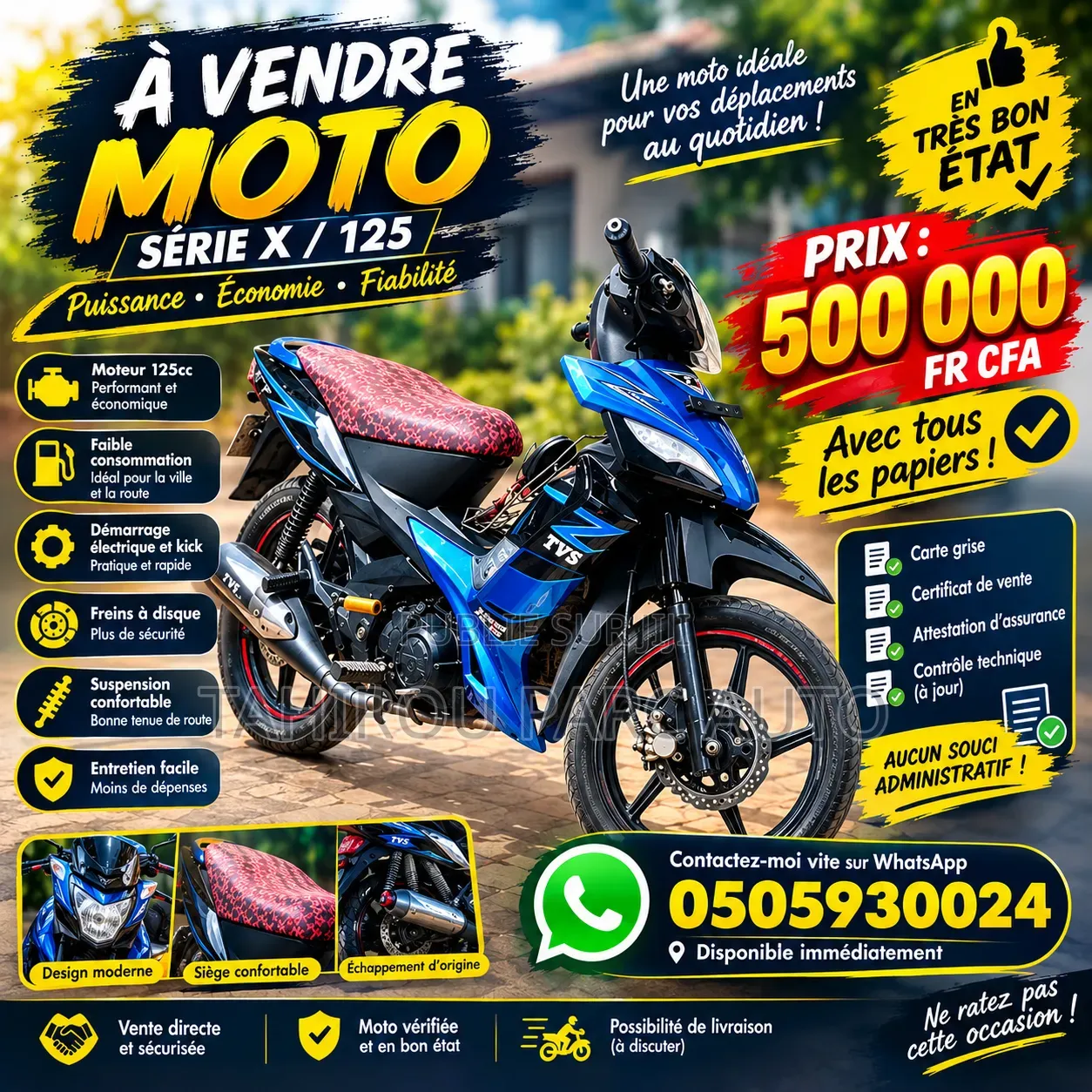 TVS Max 125 2024 Bleu