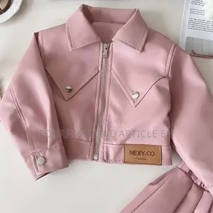 Ensemble Veste en Cuir Pour Filles