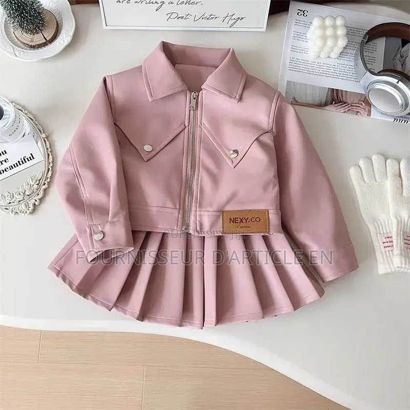 Ensemble Veste en Cuir Pour Filles