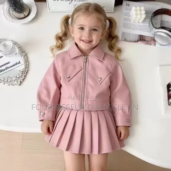 Ensemble Veste en Cuir Pour Filles