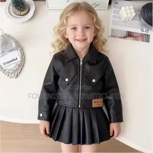Ensemble Veste en Cuir Pour Filles
