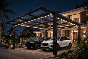 Carport Transparent Lux + Portail Métallique