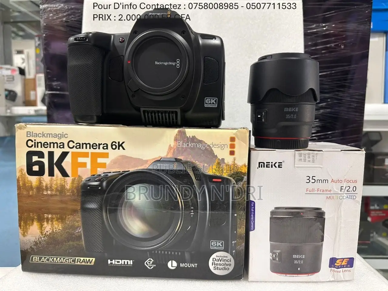 Camera Cinema Blackmagic Pocket G2 + Objectif Meike 35mm F/2.0