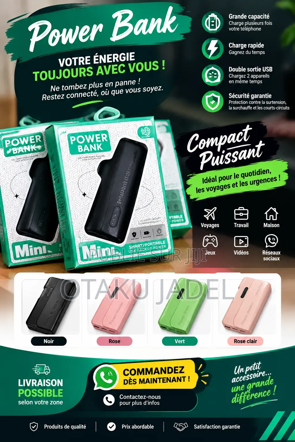 Power Bank Mini Chargeur Portable USB