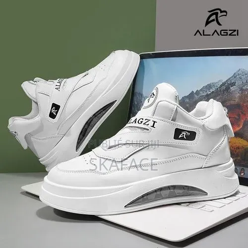 ALagzi Chaussures De Planche Hautes Tendance Pour Hommes - Noir