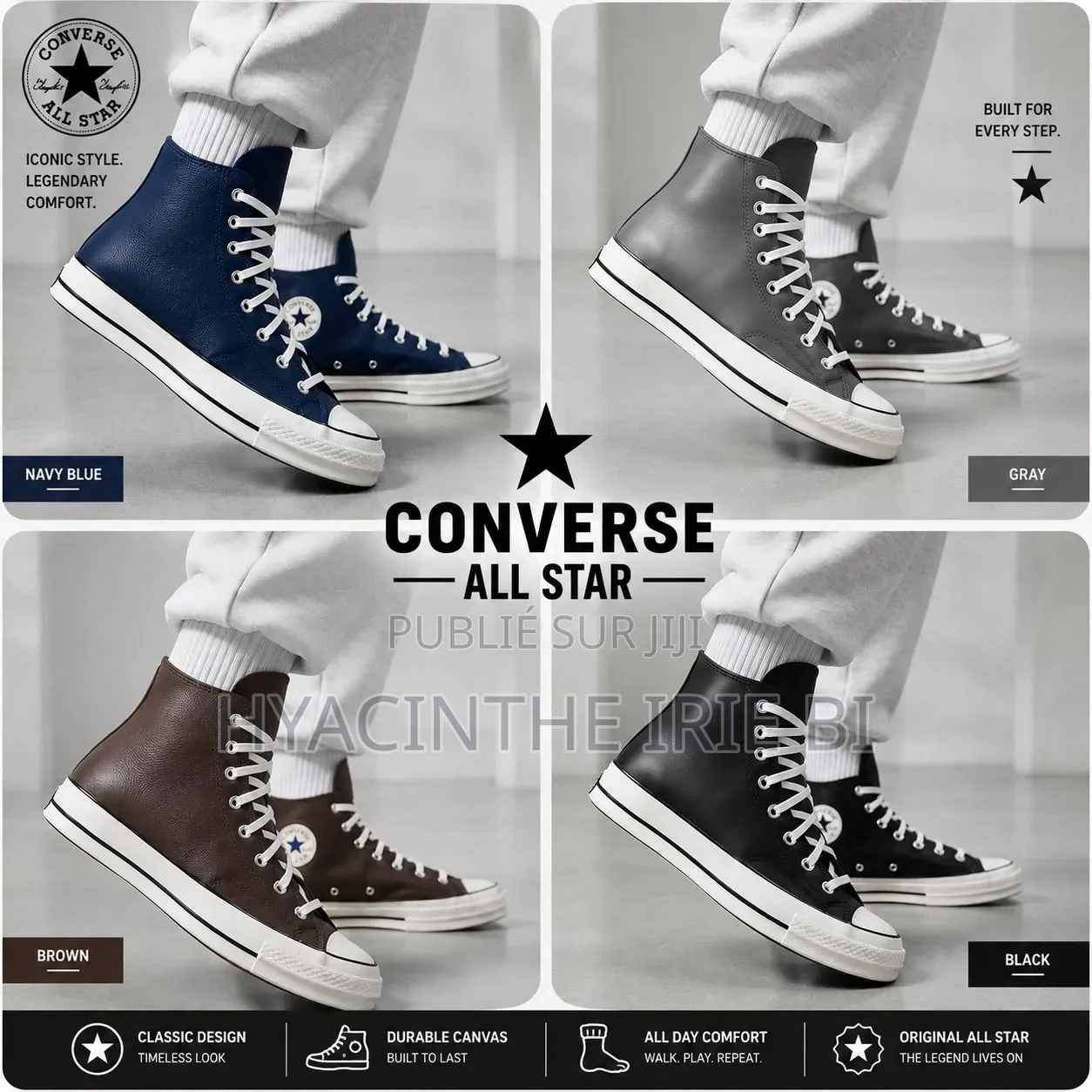 Converse All Stars Matière Cuir Véritable Authentique Original