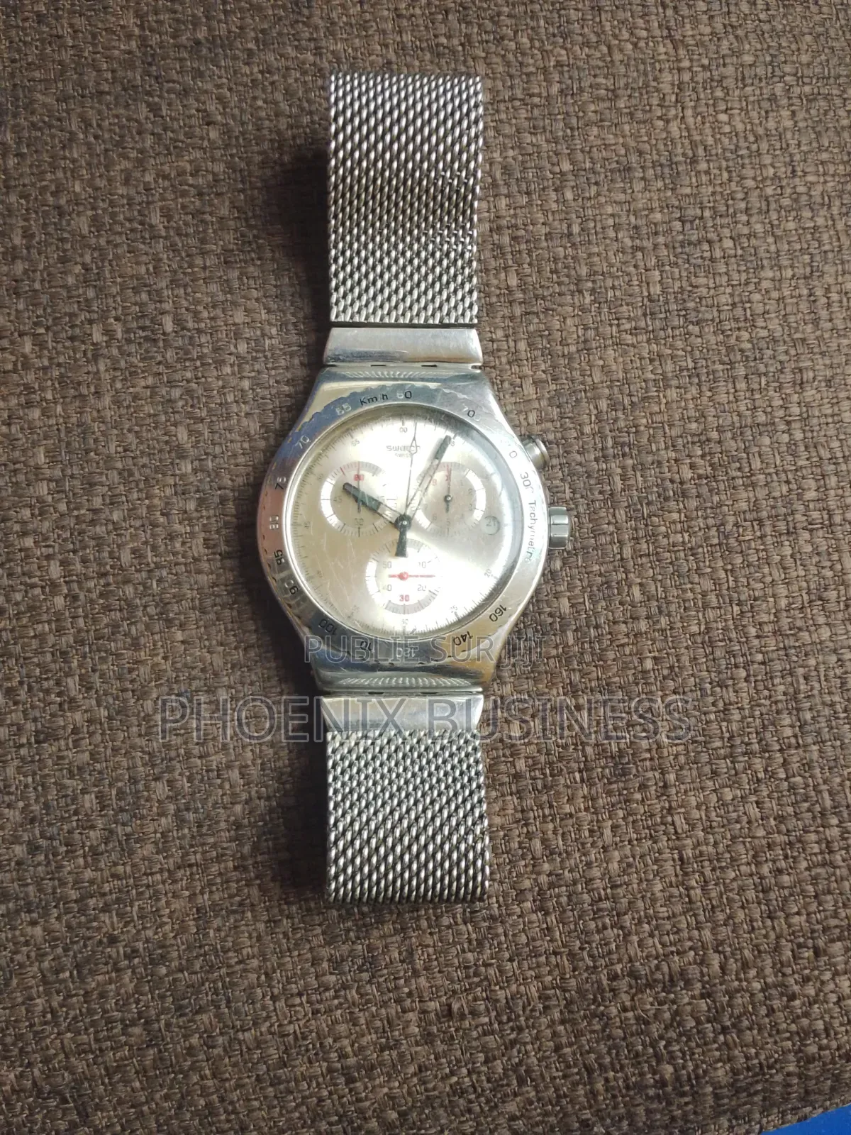 MONTRE SWATCH IRONY CHRONO SILVERISH (Pour Pièce Où Réparation) 15000f