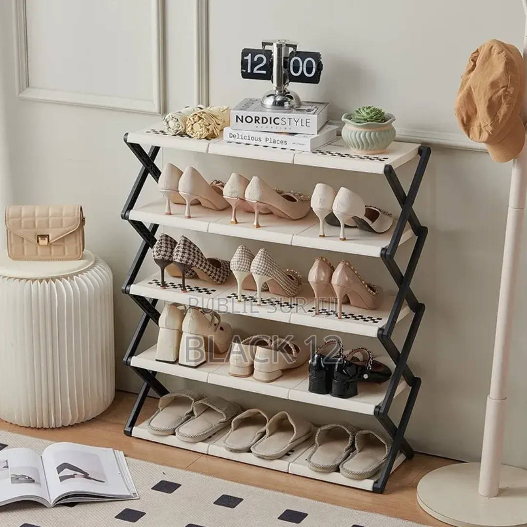 Étagère À Chaussures Pliable en Plastique À /4/ Niveaux