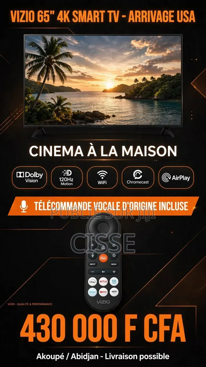 Vizio 65 " Smart TV Usa_ Telecommande d'Origine