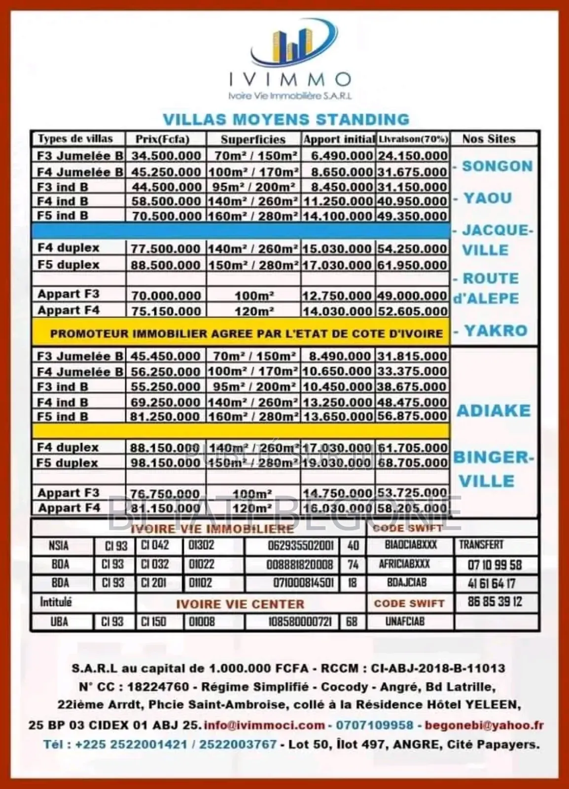 3chbre Maison dans Ivimmo, Songon à Vendre