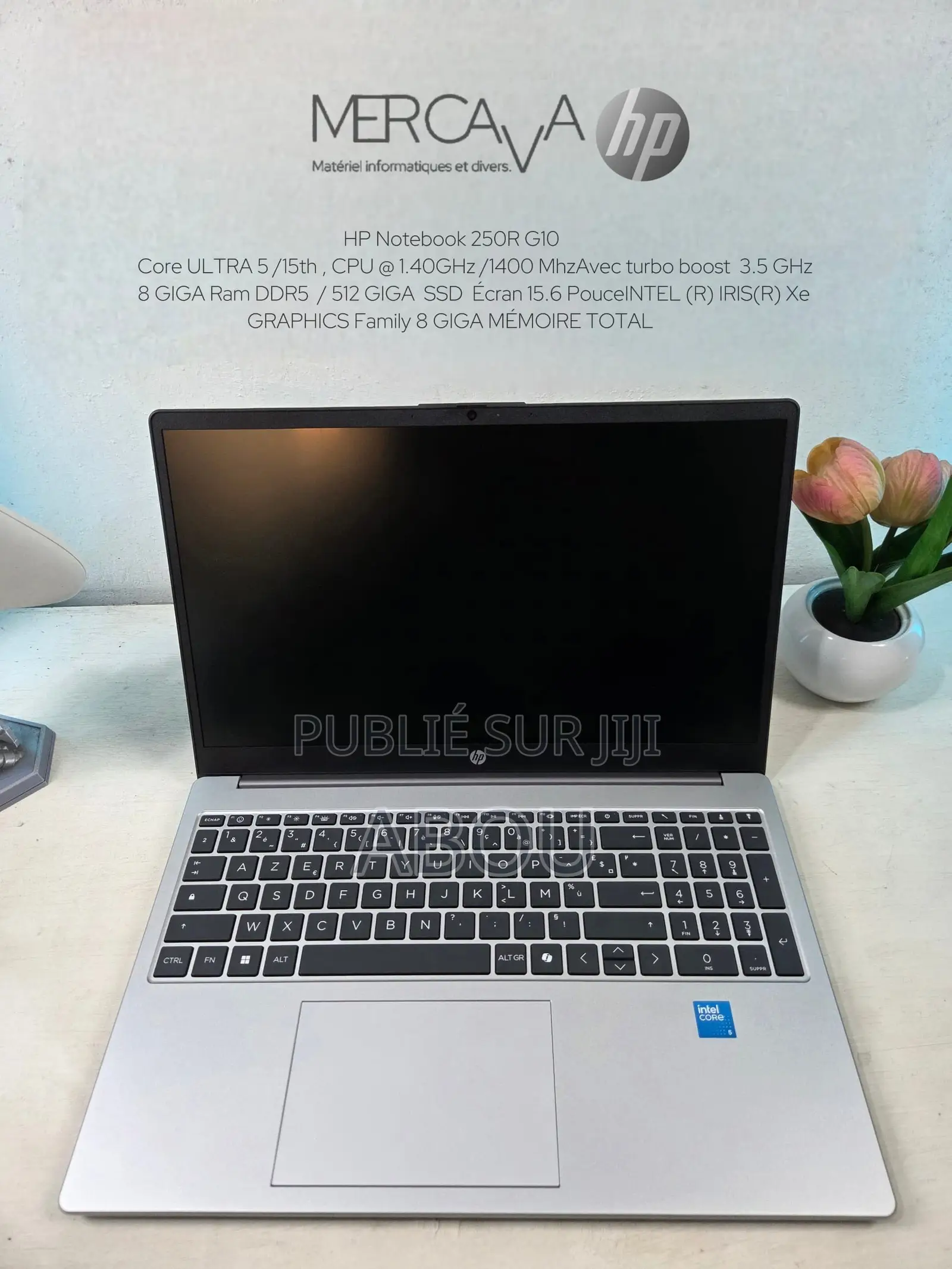 Nouveau Ordinateur portable HP 250 G10 8GB Intel Core Ultra 5 SSD 512GB
