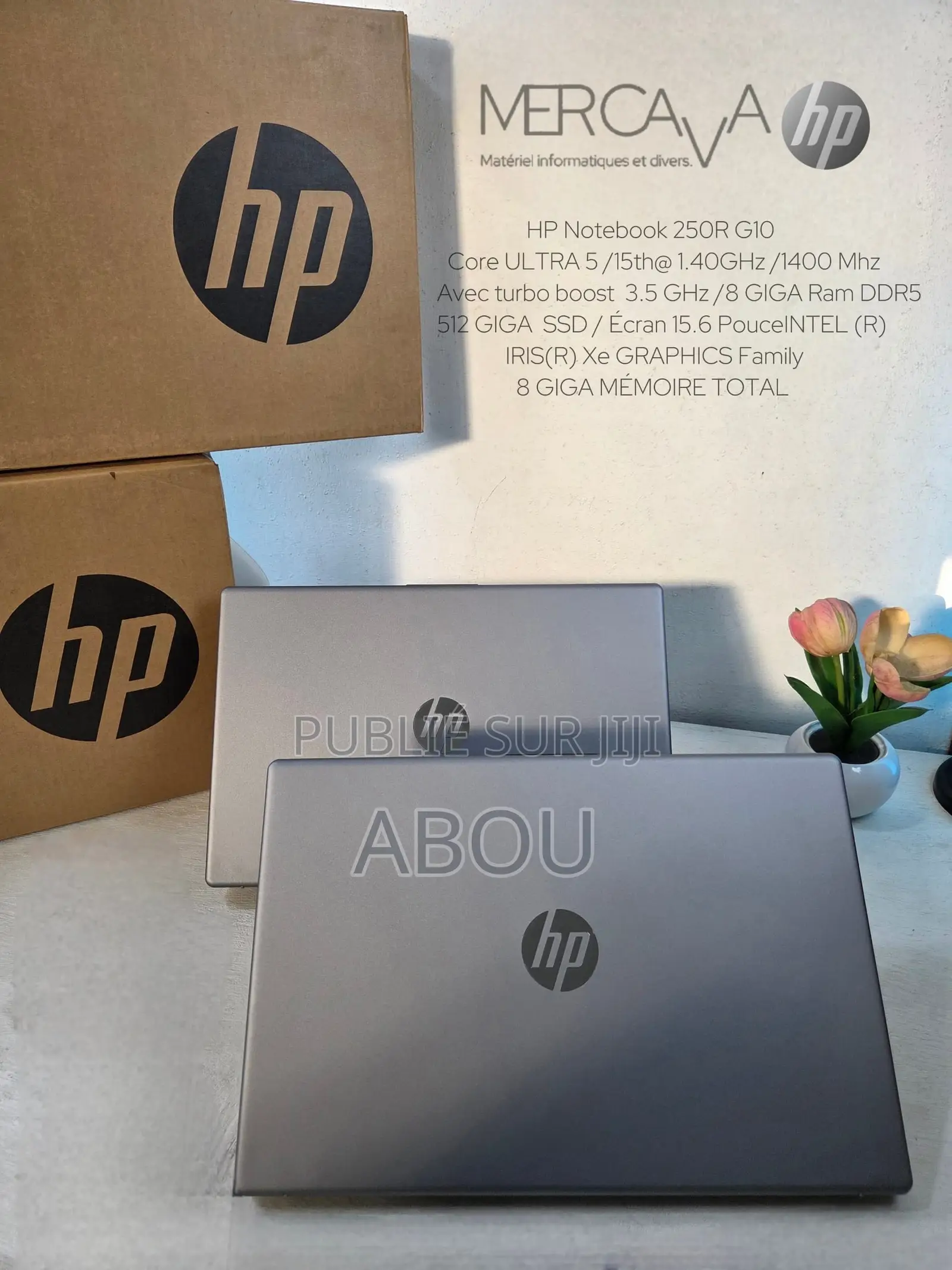 Nouveau Ordinateur portable HP 250 G10 8GB Intel Core Ultra 5 SSD 512GB