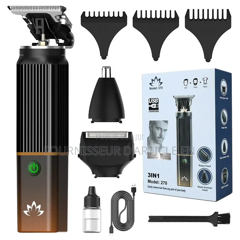 Tondeuse À Cheveux Électrique Multifonctionnelle 3 en 1.