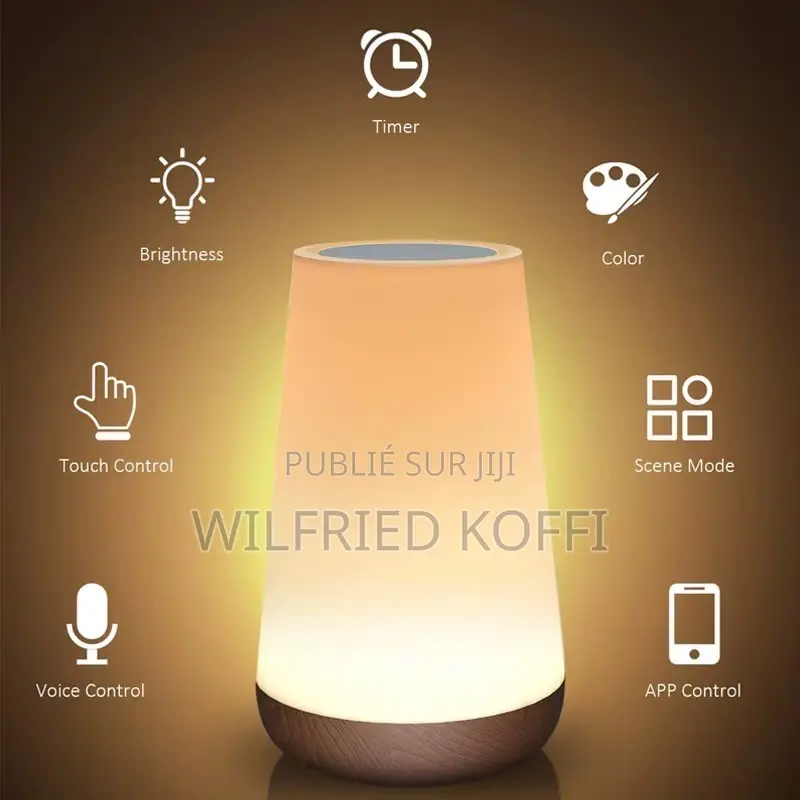 Lampe D’Ambiance LED Tactile Multicolore Avec Affichage
