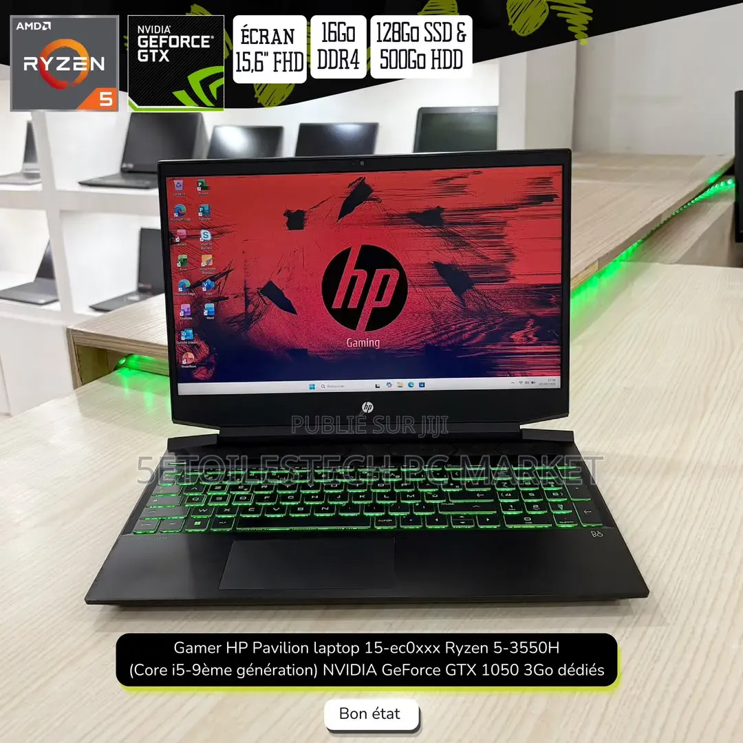 Nouveau HP Pavilion Gaming Laptop 15-dk2xxx 16GB AMD Ryzen 5 SSD 500GB